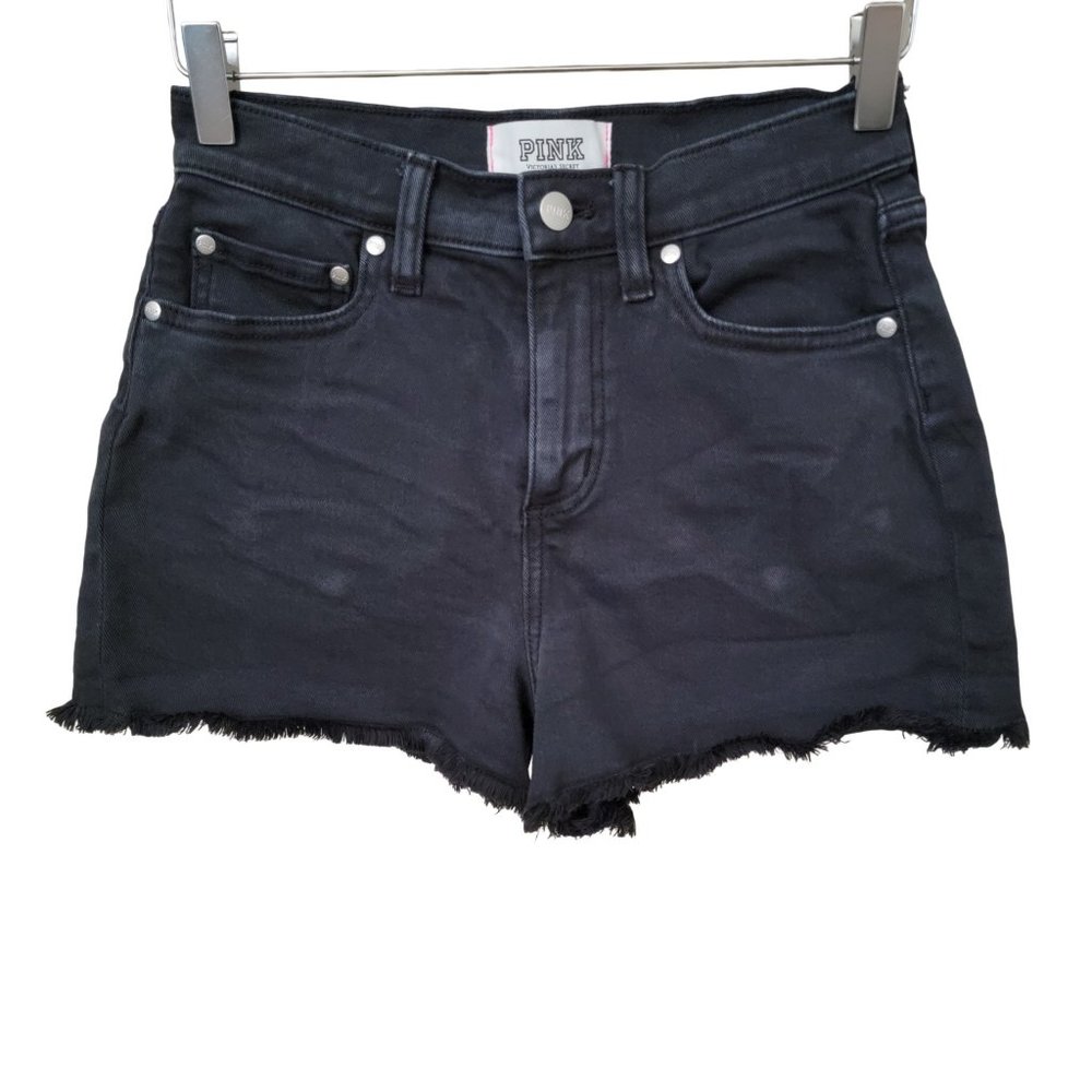 PINK Victoria's Secret Cutoff Black Denim Jean Shorts